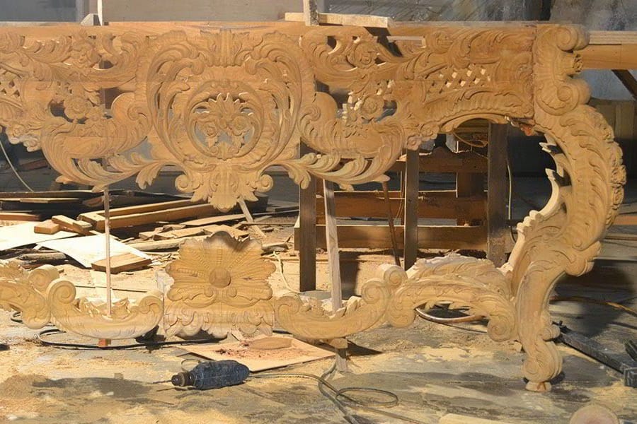 Assembling the baroque console table