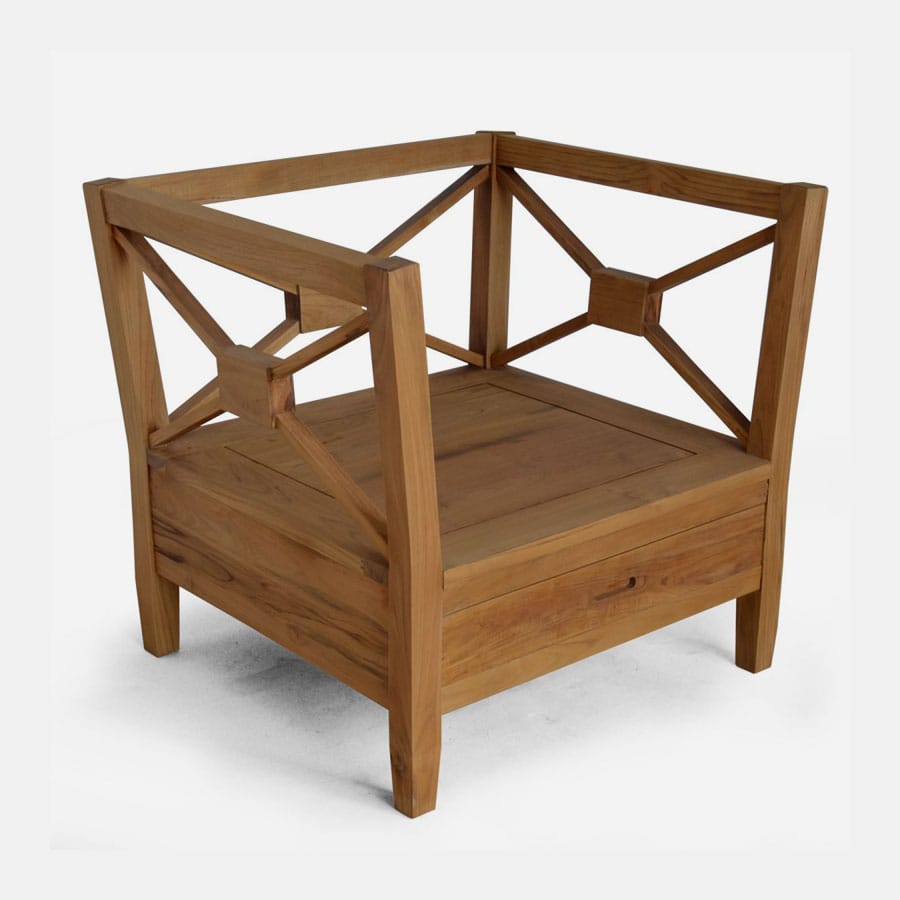 Teak wood lounge seat