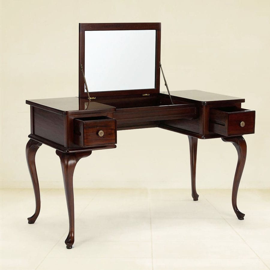 Flip up mirror dressing table