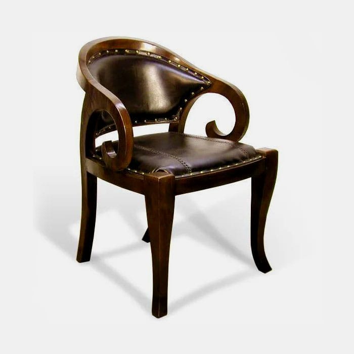Ganesha teak leather chair