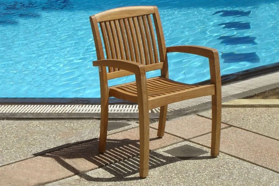 Afton teak stacking chair