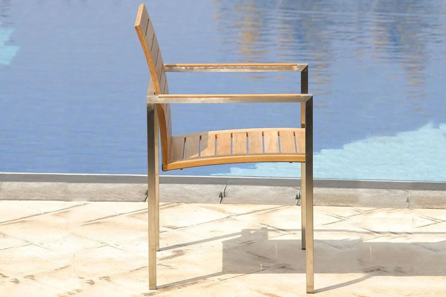 Stainless steel stacking chair