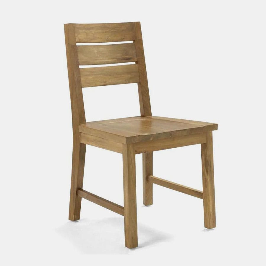 Wooden slats curved backrest chair