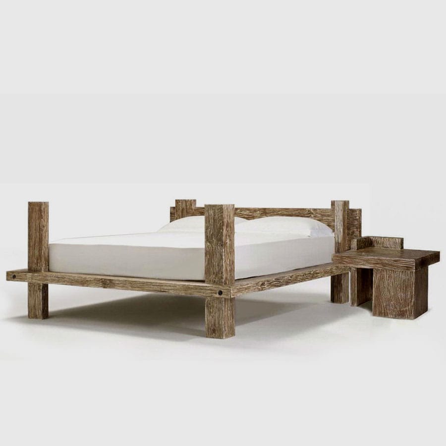 Reclaimed wood platform bed