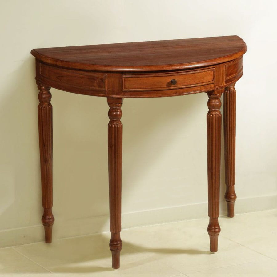 Demilune console table