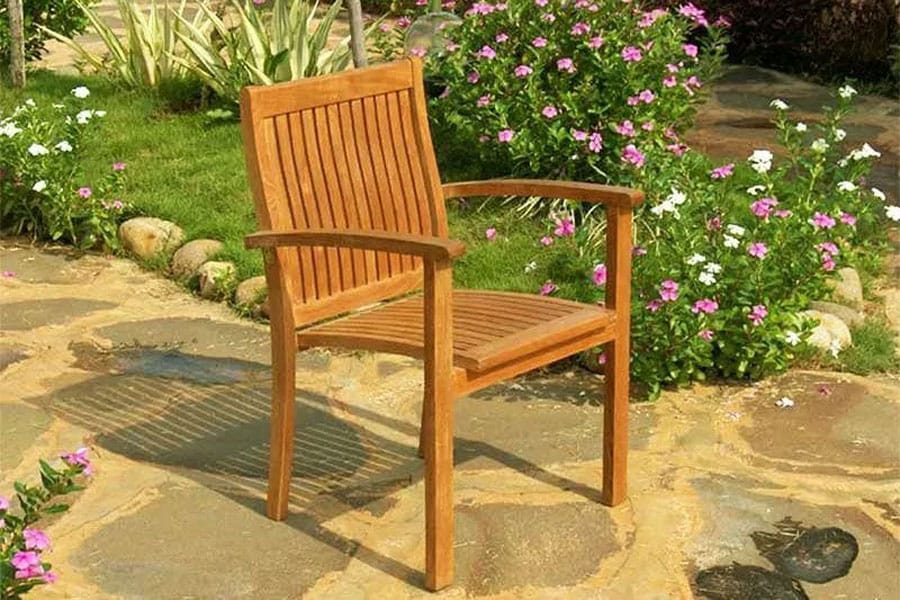 Teak stacking chair