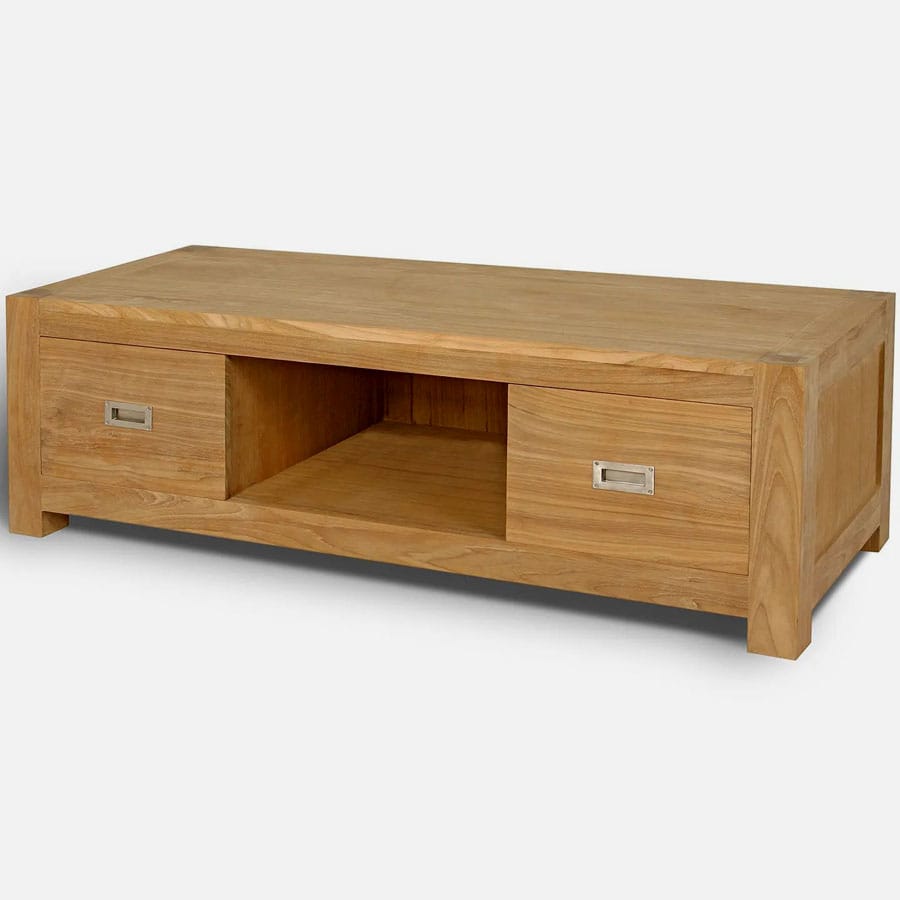 Plain teak low tv  stand