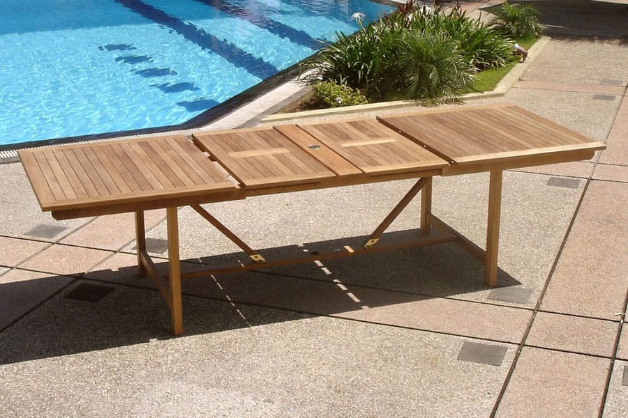 Teak garden extension table