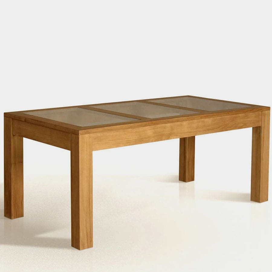 Glass top dining table