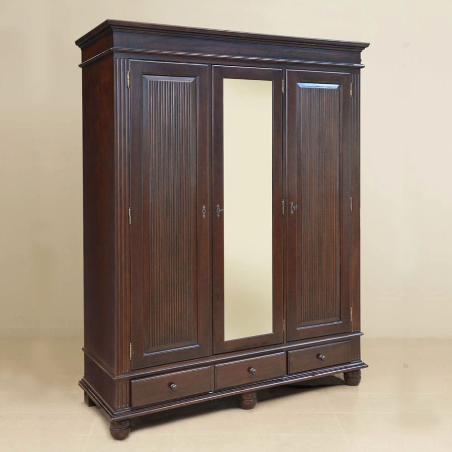 Teak armoire 3 doors