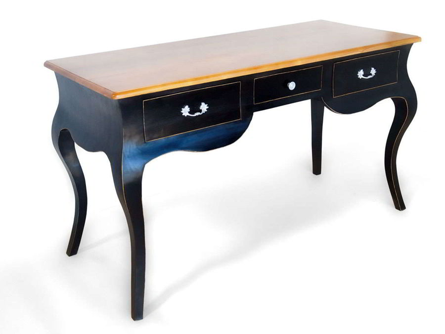 Black wood desk