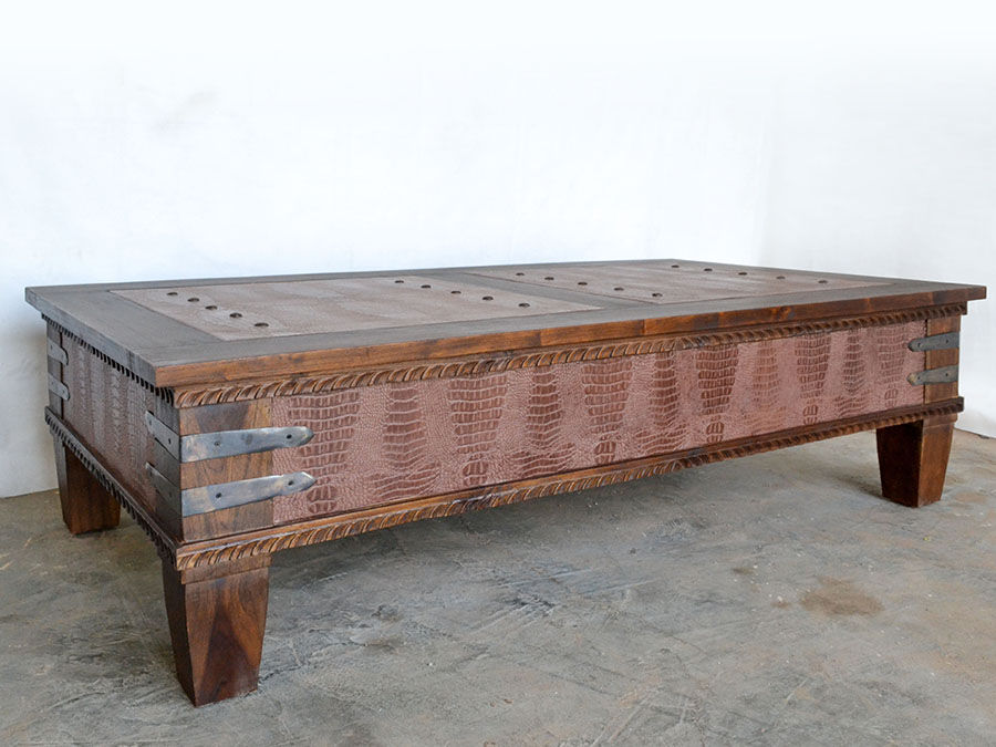 Leather inlay table