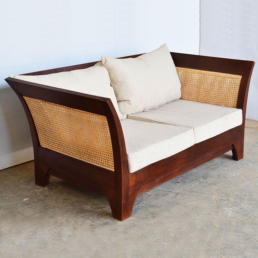 St. Barclays teak rattan sofa