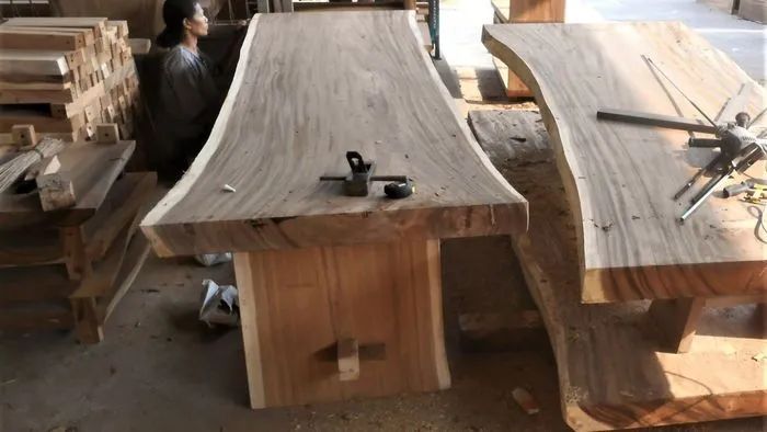 Live edge wood slab top table