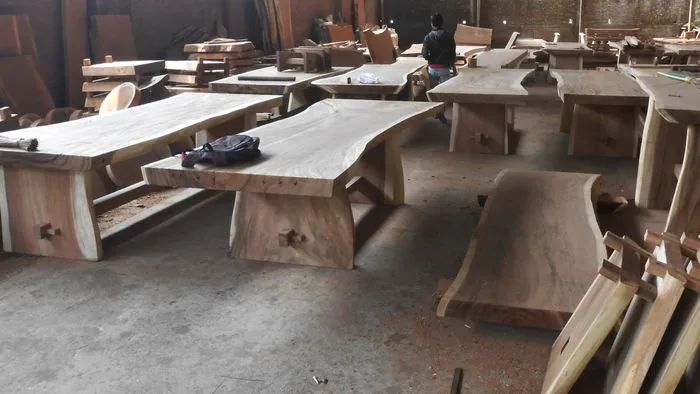 Live edge wood slab top table